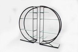 Vintage room divider round display case