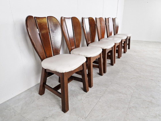 Image 1 of 6x Vintage brutalist dining chair