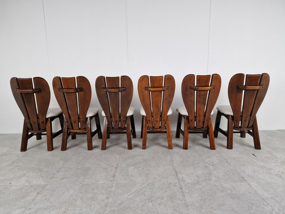 Image 1 of 6x Vintage brutalist dining chair