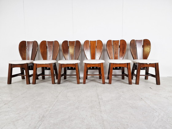 Image 1 of 6x Vintage brutalist dining chair