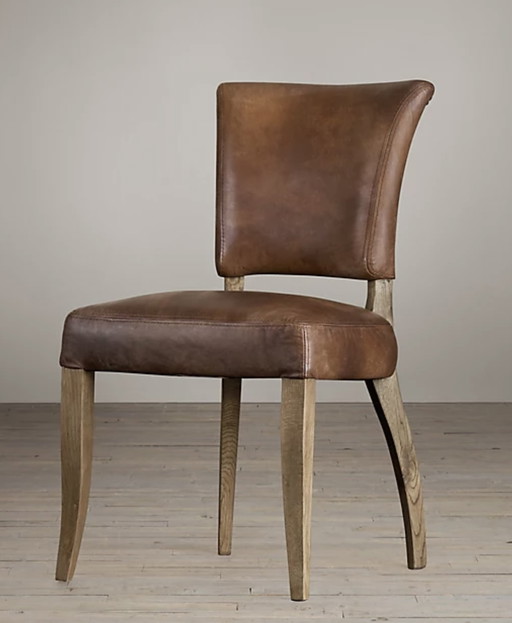 8x Restoration Hardware leather dining chairs