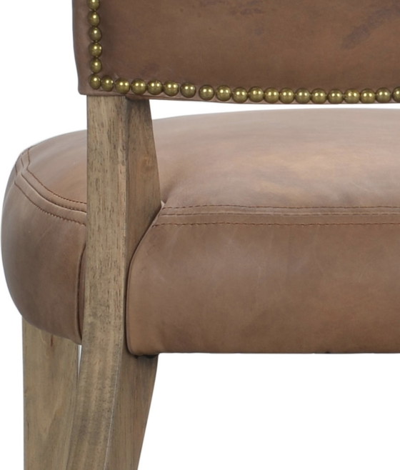 Image 1 of 8x Restoration Hardware leather dining chairs