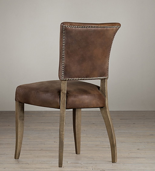 8x Restoration Hardware leather dining chairs