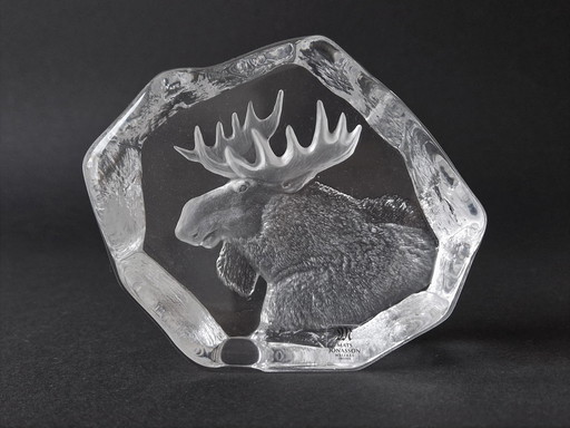 Mats Jonasson - Moose - Signed - Glass art