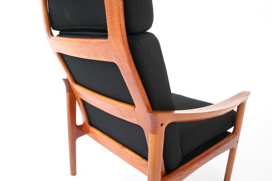 Image 1 of Glostrup Mid-Century Danish Teak Lounge Chair attributed to Illum Wikkelso, new cover, new straps