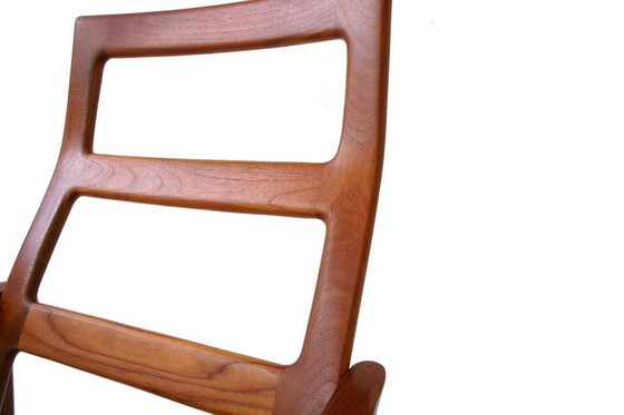 Image 1 of Glostrup Mid-Century Danish Teak Lounge Chair attributed to Illum Wikkelso, new cover, new straps