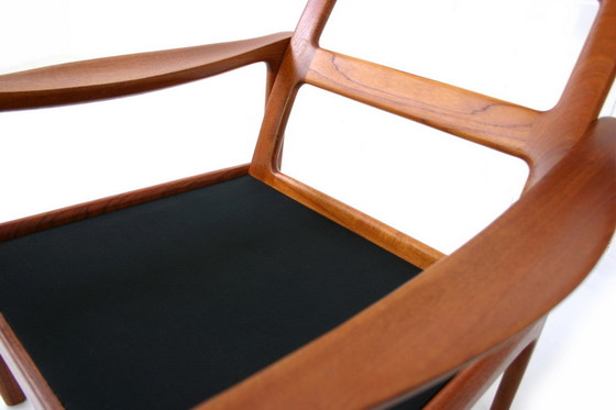 Image 1 of Glostrup Mid-Centtury Danish Teak Lounge Chair attribuee a Illum Wikkelso, new cover, new straps