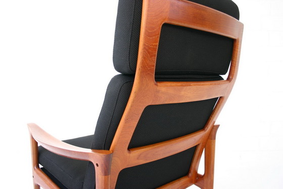 Image 1 of Glostrup Mid-Century Danish Teak Lounge Chair attributed to Illum Wikkelso, new cover, new straps