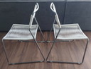 3x Lisa Norinder White Spaghetti chairs from the 1990s