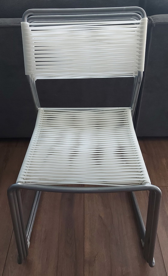 Image 1 of 3x Lisa Norinder White Spaghetti chairs from the 1990s