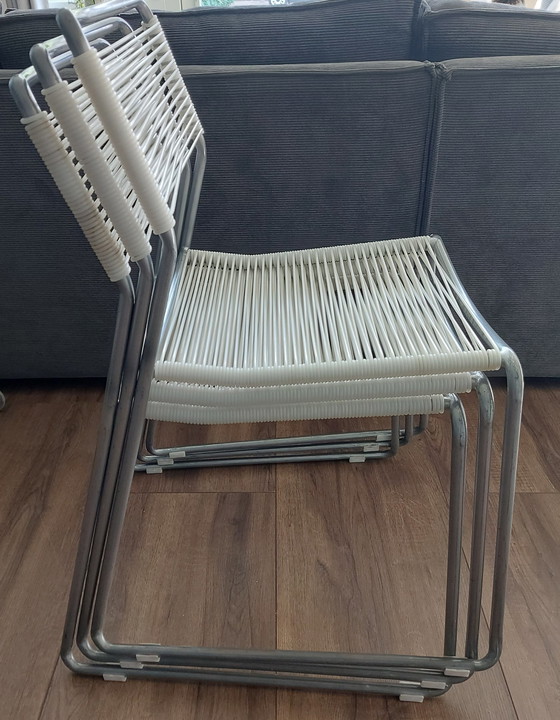 Image 1 of 3x Lisa Norinder White Spaghetti chairs from the 1990s