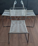 3x Lisa Norinder White Spaghetti chairs from the 1990s