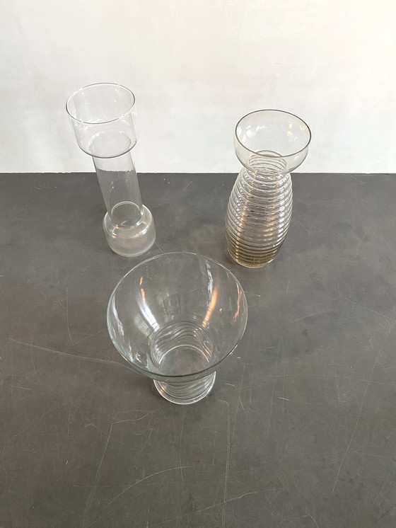 Image 1 of Trio de vases en verre décoratif Hyacinthe, 1970