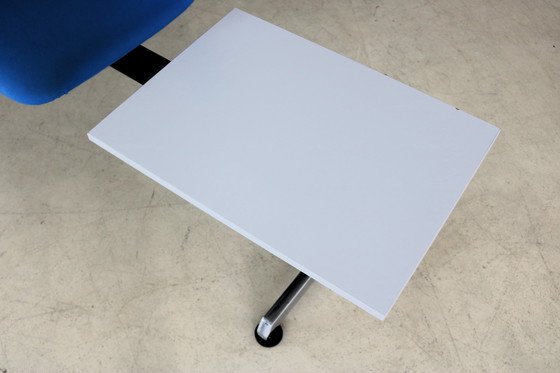 Image 1 of Vintage waiting room bench with table