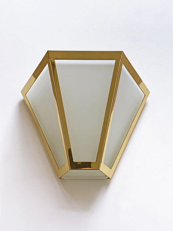 Image 1 of Glashütte Limburg Hollywood Regency wall lamp