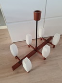 Midcentury milk glass 1950s/60s hanging lamp