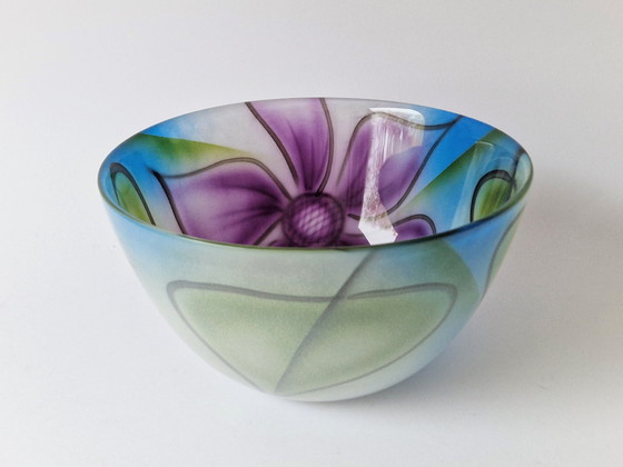 Image 1 of Anders Lindblom (Nybro) - Hand painted bowl - Signed