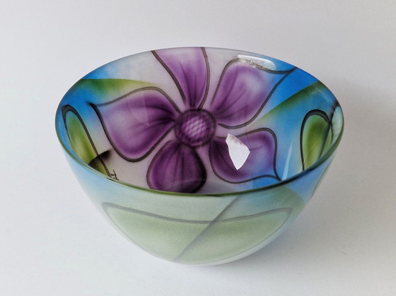 Image 1 of Anders Lindblom (Nybro) - Hand painted bowl - Signed