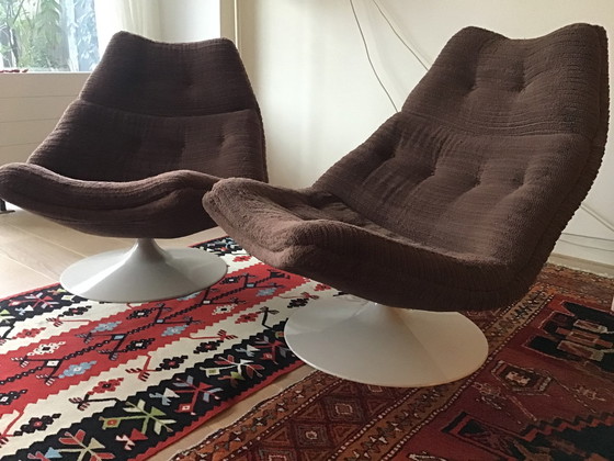 Image 1 of 2x Artifort F511 Geoffrey Harcourt armchairs