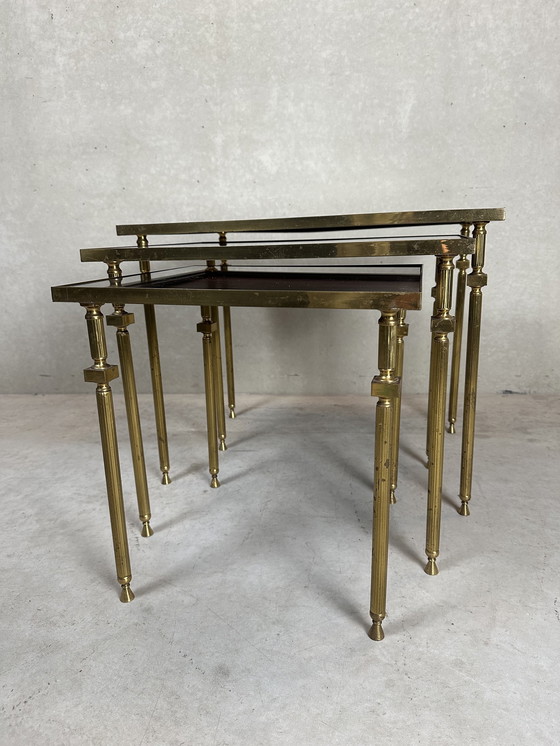 Image 1 of Vintage brass 'nesting tables'