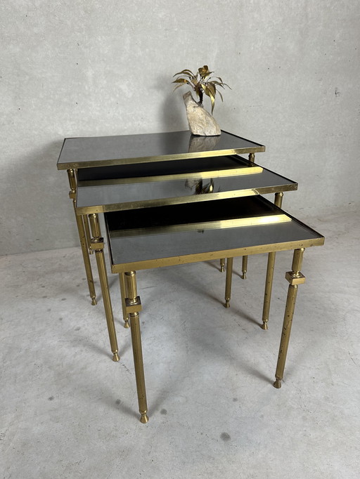 Vintage brass 'nesting tables'