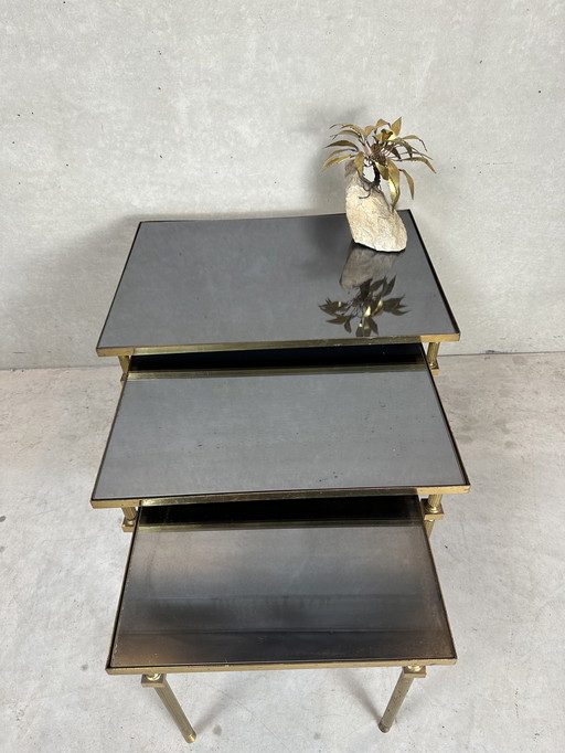 Tables gigognes vintage en laiton