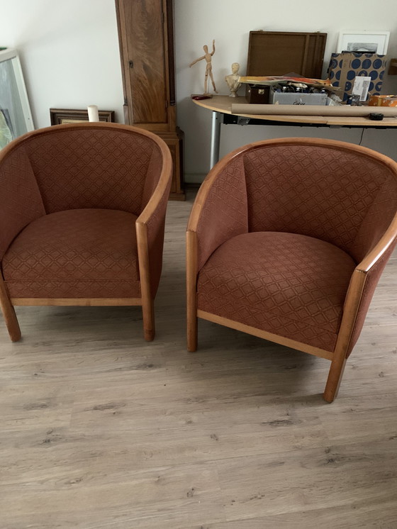 Image 1 of 2x Bijenkorf club armchairs