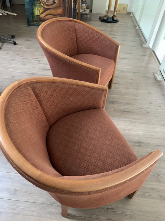 Image 1 of 2x Bijenkorf club armchairs