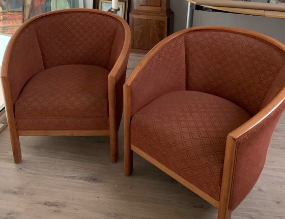 Image 1 of 2x Bijenkorf club armchairs