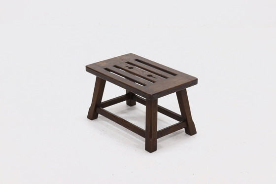 Image 1 of Brutalist Solid Oak Side Table or Coffee Table 1960s