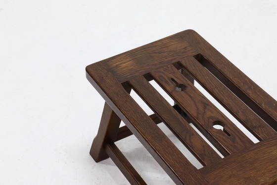 Image 1 of Brutalist Solid Oak Side Table or Coffee Table 1960s