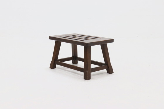 Image 1 of Brutalist Solid Oak Side Table or Coffee Table 1960s