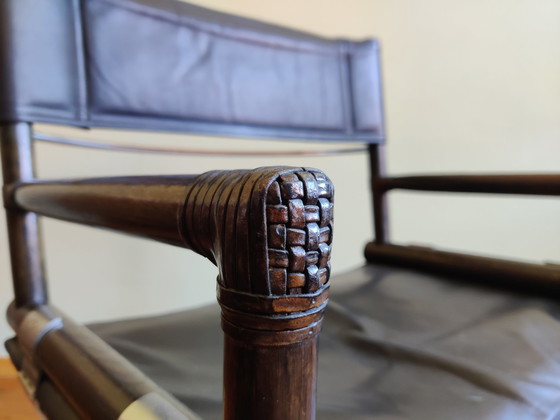 Image 1 of 4 x vintage director's chairs X-Chair by McGuire, 50s