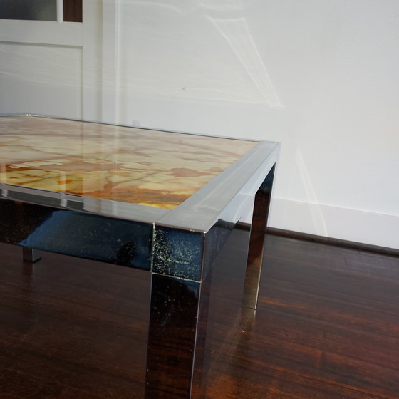 Image 1 of Chrome avec ntuursteen. Table basse / table d'appoint Onyx