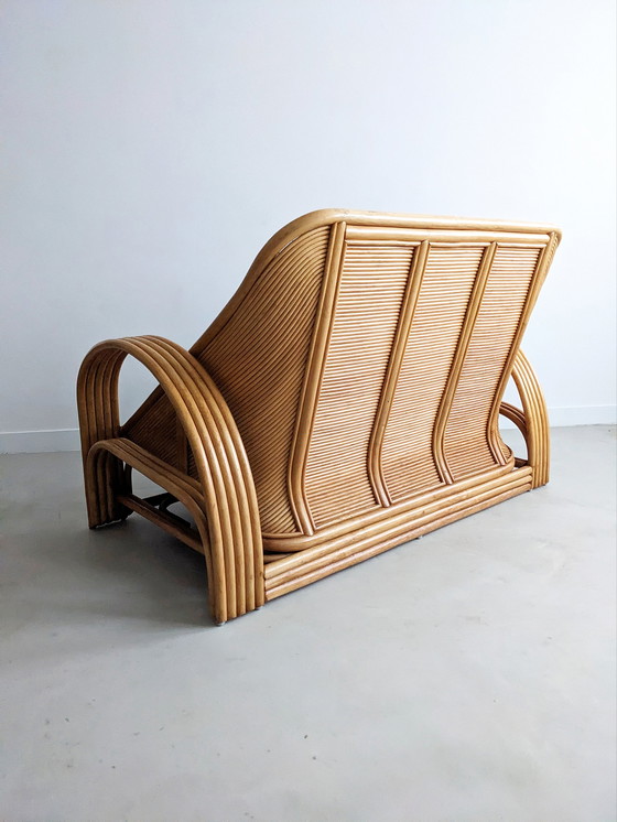 Image 1 of Vintage rattan loveseat