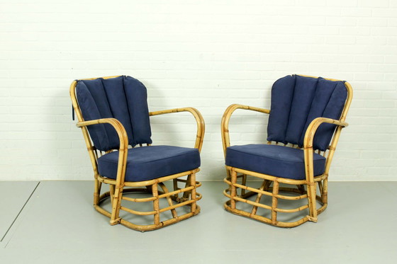 Image 1 of Midcentury Rattan Lounge Set