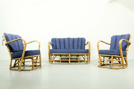 Image 1 of Midcentury Rattan Lounge Set