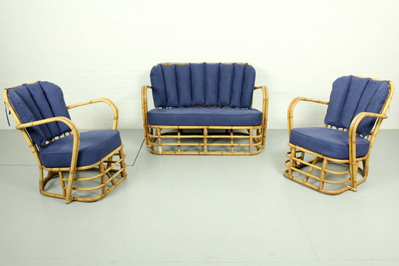 Image 1 of Midcentury Rattan Lounge Set