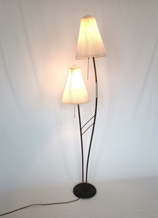 Fifties floor lamp with two screens