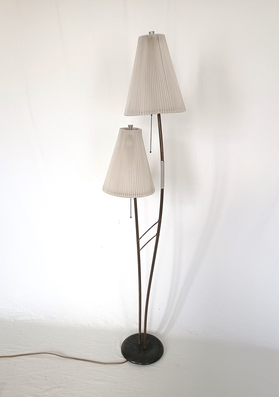 Image 1 of Fifties floor lamp with two screens