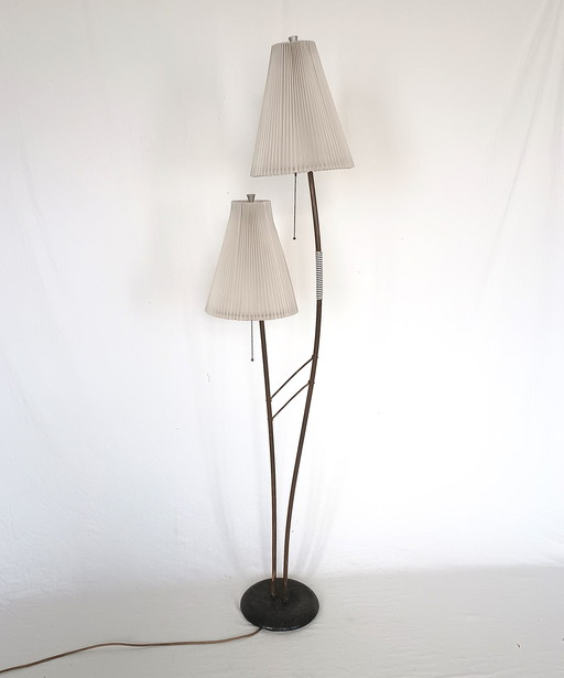 Fifties floor lamp with two screens