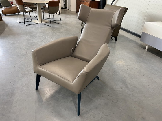 Image 1 of Leolux Elixir armchair gray leather 