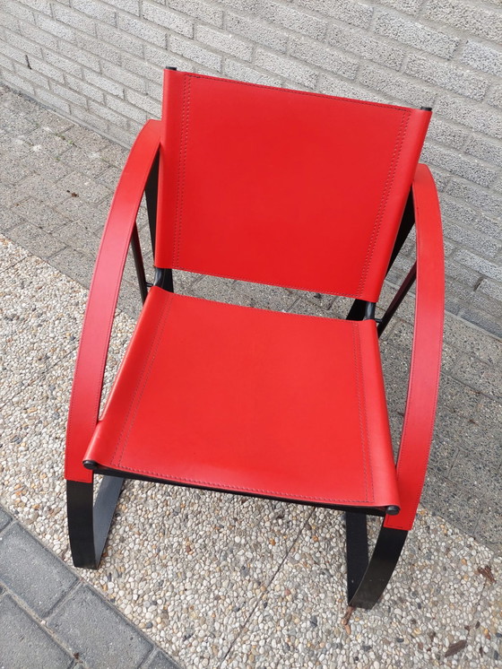 Image 1 of 2 x Chaises vintage en cuir rouge