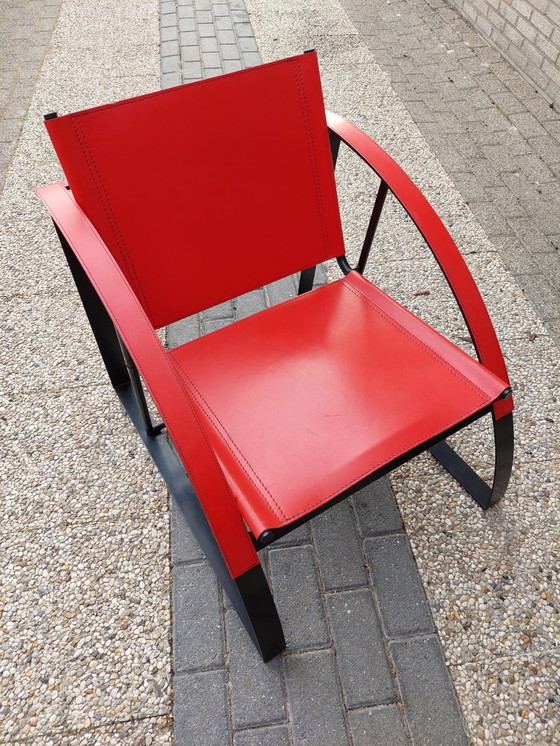 Image 1 of 2 x Chaises vintage en cuir rouge