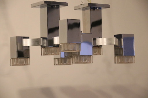 Ceiling lamp 'Cubic' with 8 light units by Gaetano Sciolari for Sciolari - Italy - 1970's