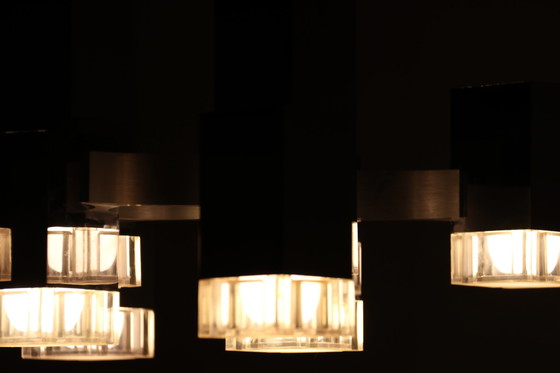 Image 1 of Ceiling lamp 'Cubic' with 8 light units by Gaetano Sciolari for Sciolari - Italy - 1970's