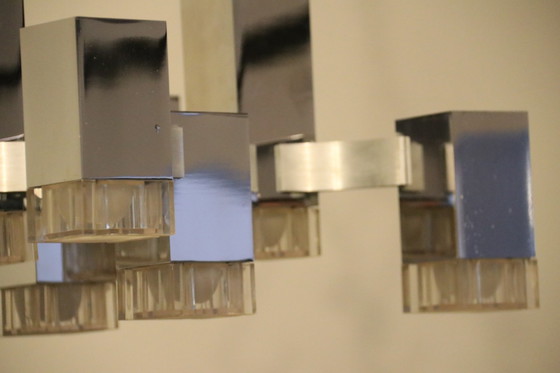 Image 1 of Ceiling lamp 'Cubic' with 8 light units by Gaetano Sciolari for Sciolari - Italy - 1970's