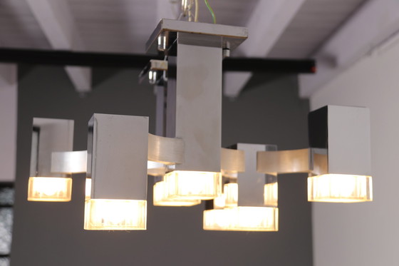 Image 1 of Ceiling lamp 'Cubic' with 8 light units by Gaetano Sciolari for Sciolari - Italy - 1970's