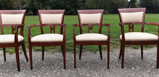 Image 1 of 4 Schuitema Art Nouveau cherry wood armchairs