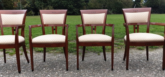 Image 1 of 4 Schuitema Art Nouveau cherry wood armchairs